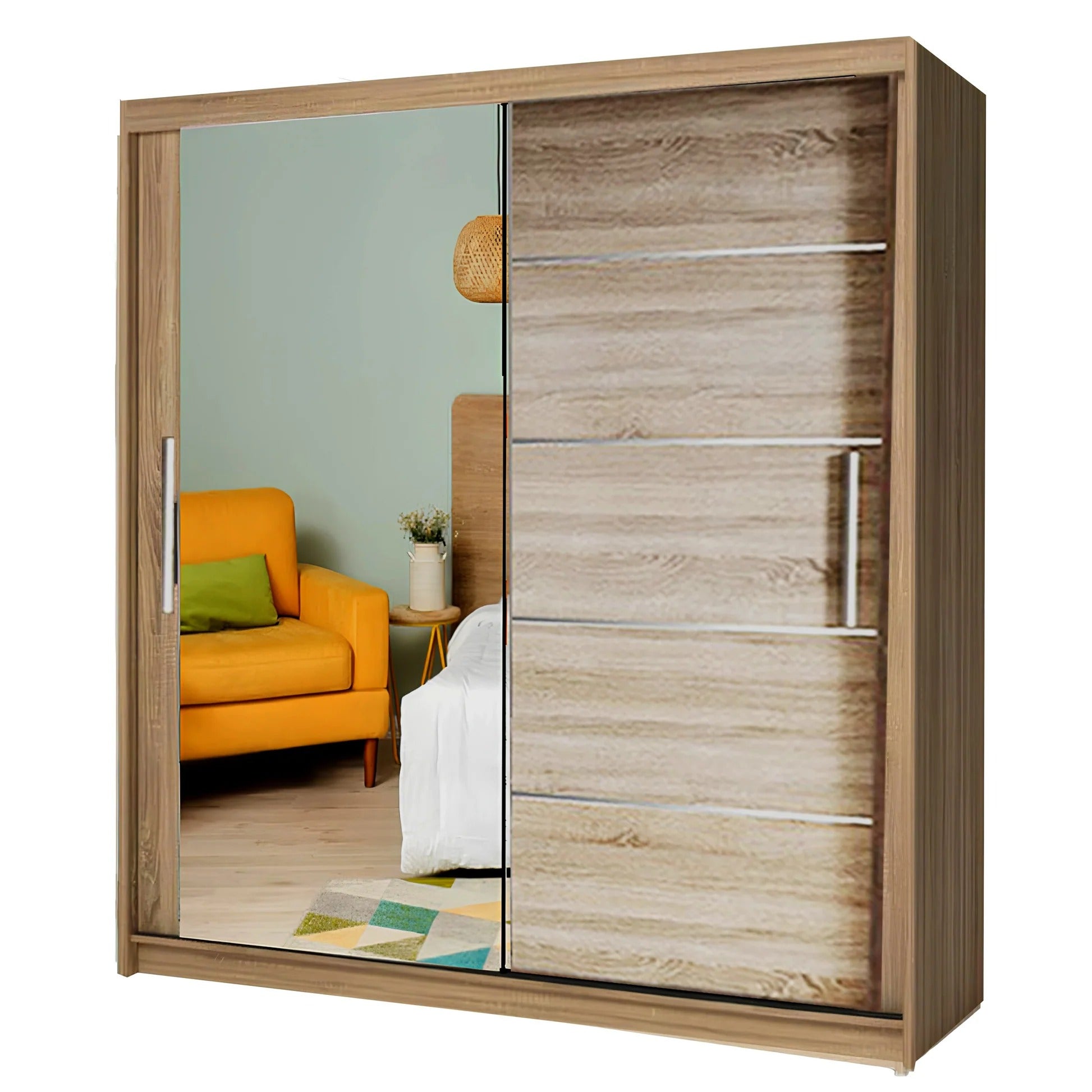 203cm Lyon Sliding Door Wardrobe – Contemporary Storage for Modern UK Homes